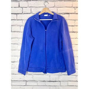 Men's Lacoste Full Zip Sweater Jacket size Large Blue Embossed Logo (Lacoste 6)